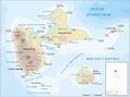 Vector map of French overseas territory Guadeloupe