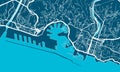 Vector map of Genoa. Street map art poster illustration Royalty Free Stock Photo