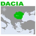 Vector map of the geographical and historical region Dacia