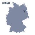 Vector map of Germany isolated on white background. Royalty Free Stock Photo