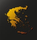 Vector map Greece gold material, Europe country