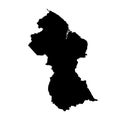 Vector map Guyana. Isolated vector Illustration. Black on White background. Royalty Free Stock Photo