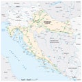 Vector map of highways and main cities of Croatia Royalty Free Stock Photo