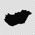 Vector map Hungary. Isolated vector Illustration. Black on White background. Royalty Free Stock Photo