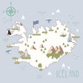 Vector map of Iceland.