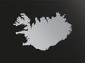 Vector map Iceland silver material, Europe country