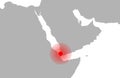 Vector map illustration of Houthi attacks, Suez Canal, Sinai Peninsula, Red Sea, Arab Peninsula