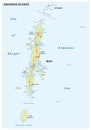 Vector map of the Indian archipelago of the Andaman Islands