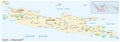 Vector map of the Indonesian islands of Java and Bali Royalty Free Stock Photo