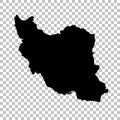 Vector map Iran. Isolated vector Illustration. Black on White background.
