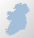 Vector map Ireland, abstract inner shadow Royalty Free Stock Photo