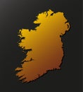 Vector map Ireland gold material, Europe country