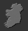 Vector map Ireland from points, dotted template Royalty Free Stock Photo