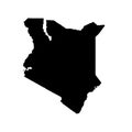 Vector map Kenya. Isolated vector Illustration. Black on White background.
