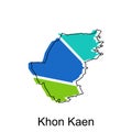 vector map of Khon Kaen modern outline, High detailed vector illustration vector Design Template, suitable for your company Royalty Free Stock Photo