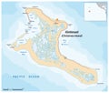 Vector map of Kiritimati Island, an atoll belonging to Kiribati