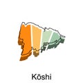 vector Map of Koshi City colorful illustration template design on white background
