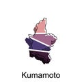 vector Map of Kumamoto City colorful illustration template design on white background
