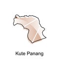 vector map of Kute Panang City modern outline, Logo Vector Design. Abstract, designs concept, logo, logotype element for template Royalty Free Stock Photo