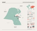 Vector map of Kuwait.