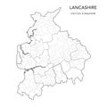 Administrative Map of Lancashire as of 2022 - Vector Illustration