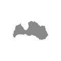 Vector map Latvia. Isolated vector Illustration. Gray on White background. EPS Illustration