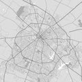 Vector map of Lexington city. Urban grayscale poster. Road map with metropolitan city area view