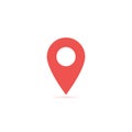 Vector map location icon isolated with soft shadow. Element for design ui app website interface. Blank template. Position pin