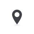 Vector map location icon isolated with soft shadow. Element for design ui app website interface. Blank template. Position pin Royalty Free Stock Photo