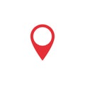 Vector map location icon. Map location shape. Red location tag. Element for design ui app website interface. Position pin