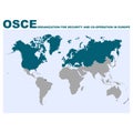 Vector map with location of the Organization for Security and Co operation in Europe Royalty Free Stock Photo