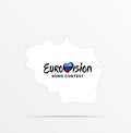 Vector map Luhansk People`s Republic combined with Eurovision Song Contest flag