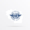 Vector map Luhansk People`s Republic combined with International Civil Aviation Organization ICAO flag