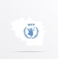 Vector map Luhansk People`s Republic combined with World Food Programme WFP flag