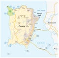 Vector map of malay island city penang