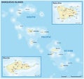 Vector map of the Marquesas Islands, French Polynesia