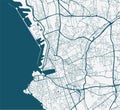 Vector map of Marseille. Street map art poster illustration Royalty Free Stock Photo