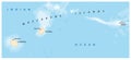 Vector map of the Mascarene Islands, Mauritius, Reunion, Rodrigues Royalty Free Stock Photo