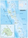 Vector map of the Melanesian island state of Vanuatu