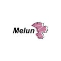 Vector Map of the melun. Borders of for your infographic. Vector illustration design template