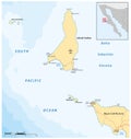 Vector map of the Mexican island of Cedros, Baja California