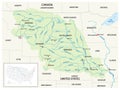 Vector map of the Missouri River Drainage Basin, United States, Canada