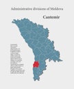Vector map Moldova - Cantemir District Royalty Free Stock Photo