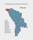 Vector map Moldova and district Briceni