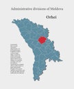 Vector map Moldova - Orhei District Royalty Free Stock Photo