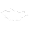 Vector map Mongolia. Isolated vector Illustration. Black on White background. Royalty Free Stock Photo