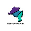 vector map of Mont de Marsan colorful design, illustration design template on white background Royalty Free Stock Photo