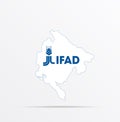 Vector map Montenegro combined with International Fund for Agricultural Development IFAD flag Royalty Free Stock Photo