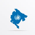 Vector map Montenegro combined with Office of the High Commissioner for Human Rights OHCHR flag