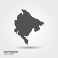 Vector map Montenegro. Flat vector icon with shadow